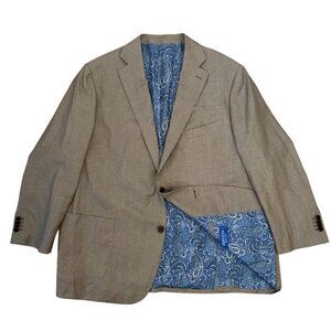 Suitsupply Men's Wool & Linen Blazer With Paisley Lining Sz 54R